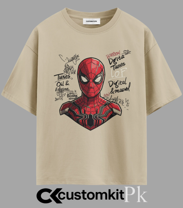 Oversize Digital Tunes Spider Graphic T-Shirt